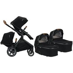 Nuna DEMI Grow Twin Stroller + Bassinet Bundle - Caviar