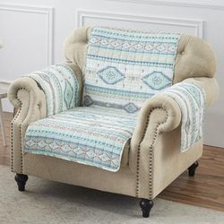 Phoenix Turquoise Furniture Protector, Arm Chair by Barefoot Bungalow in Turquoise (Size LOVESEAT)