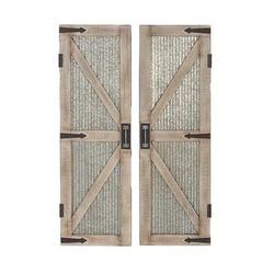 Juniper + Ivory Set of 2 15 In. x 47 In. Farmhouse Abstract Wall Decor Silver Metal - Juniper + Ivory 89356