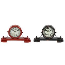 Juniper + Ivory 6 In. x 11 In. Vintage Clock Red Metal - Juniper + Ivory 90762