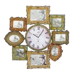 Juniper + Ivory 25 In. x 25 In. Eclectic Style Wall Clock Green Metal - Juniper + Ivory 68412