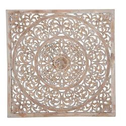 Juniper + Ivory 36 In. x 36 In. Traditional Floral Wall Decor Brown Wood - Juniper + Ivory 86495