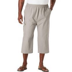 Plus Size Women's Gauze Cargo Judo Shorts by KingSize in Sand Grey (Size 2XL)