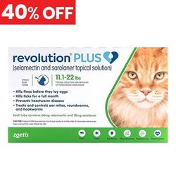 Revolution Plus For Large Cats 11-22lbs (5-10kg) Green 6 Pack