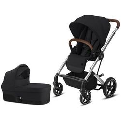 Cybex Balios S Lux Full Size Stroller + Cot S Bassinet Bundle - Deep Black