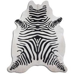 Cowhide Area Rugs PRINTED HAIR ON COWHIDE ZEBRA ON WHITE 3 - 5 M GRADE B size ( 32 - 45 sqft ) - Big