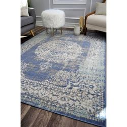 The Curated Nomad Ingleside Cerulean Vintage Transitional Rug