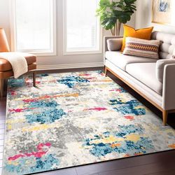 Porch & Den Tanoak Distressed Abstract Pattern Area Rug