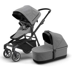 Thule Sleek Single-to-Double Stroller & Bassinet - Black / Grey Melange