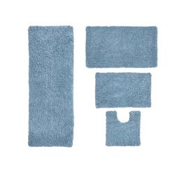 Fantasia 4-Pc. Bath Rug Set by Home Weavers Inc in Blue (Size 4 RUG SET)