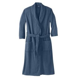 Terry Bathrobe with Pockets by KingSize in Slate Blue (Size XL/2XL)