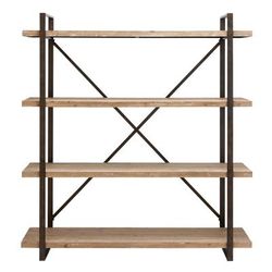 Brown Wood Industrial Shelving Unit, 67 " x 47 " x 14 " by Quinn Living in White