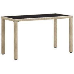 vidaXL Tavolo da Giardino Beige 123x60x74 cm in Polyrattan