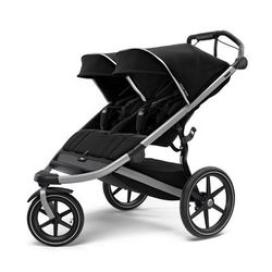 Thule Urban Glide 2 Double Jogging Stroller + Organizer Sport Double Bundle - Jet Black