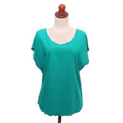 Timeless Tee in Green,'Green Short-Sleeved Rayon Blouse'