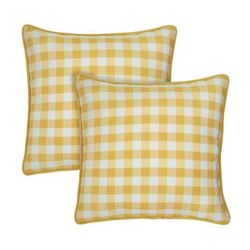 Buffalo Check Throw Pillow Covers - 18-in x 18-in - Set of Two by Achim Home Décor in Yellow