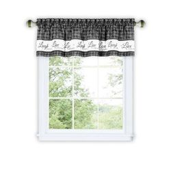 Live, Love, Laugh Window Curtain Valance - 58x14 by Achim Home Décor in Charcoal