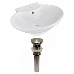 22.75-in. W Wall Mount White Vessel Set For 1 Hole Center Faucet - American Imaginations AI-31122