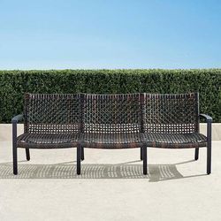 Isola Sofa in Black Aluminum & Black Walnut Wicker - Frontgate