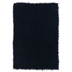 Flokati Black Rug by Linon Home Décor in Black (Size 5'W X 8'L)