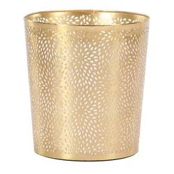 Juniper + Ivory 10 In. x 9 In. x 9 In. Glam Small Waste Bin Gold Metal - Juniper + Ivory 57412