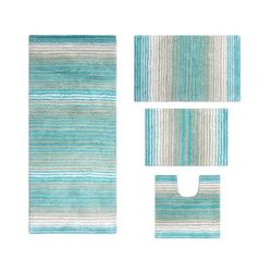 Gradiation 4-Pc. Set Bath Rug Collection by Home Weavers Inc in Turquoise