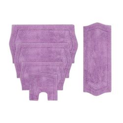 Waterford 5 Piece Set Bath Rug Collection by Home Weavers Inc in Purple