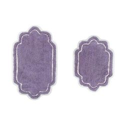 Allure 2 Piece Set Bath Rug Collection by Home Weavers Inc in Purple