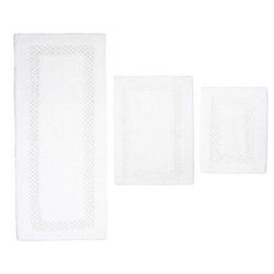 Classy Bathmat 3 Piece Bath Rug Collection by Home Weavers Inc in White