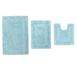 Classy Bathmat 3 Piece Bath Rug Collection by Home Weavers Inc in Aqua