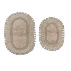 Hampton Crochet 2 Piece Bath Rug Collection by Home Weavers Inc in Linen