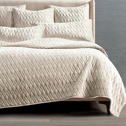 Marquette Velvet Quilted Bedding - Dusty Blue, Dusty Blue Quilt, King/Cal King Dusty Blue Quilt - Frontgate