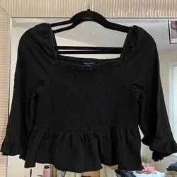 American Eagle Outfitters Tops | American Eagle Square Neck Top | Color: Black | Size: M
