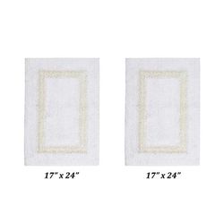 Hotel Collections Bath Mat Rug 2 Piece Set (17" X 24" | 17" X 24") by Better Trends in White Ivory