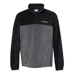 Columbia 1620191 Men's Steens Mountain Half-Zip Fleece Jacket in Black/Grill size Medium | Polyester 162019