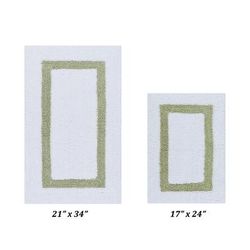 Hotel Collectionis Bath Mat Rug 2 Piece Set (17" x 24" | 21" x 34") by Better Trends in White Sage