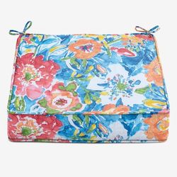 BH Outdoor Performance Single Deep Seat Cushion by BrylaneHome in Poppy Blue Outdoor Patio Chair Padding