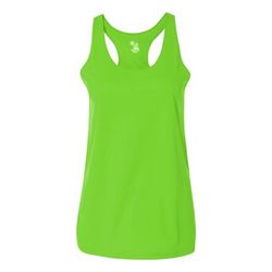 Badger Sport 4166 Athletic Women's B-Core Performance Racerback Tank Top in Lime size 2XL | Polyester BG4166