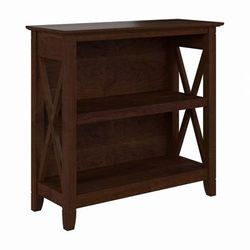 Bush Furniture Key West Small 2 Shelf Bookcase in Bing Cherry - KWB124BC-03