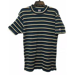 Levi's Tops | Levis Ribbed Short Sleeve Mock Neck Shirt New Nos | Color: Blue/Cream | Size: Xl
