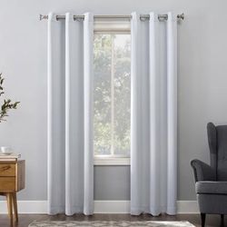 Wide Width Sun Zero Blackout Greenwich Grommet Panel by BrylaneHome in White (Size 40" W 95" L)