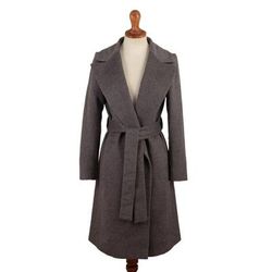 Classically Chic,'Grey Baby Alpaca Blend Long Wrap Coat'