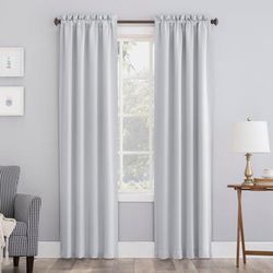 Wide Width Sun Zero Blackout Greenwich Rod-Pocket Panel by BrylaneHome in White (Size 40" W 95" L)