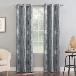 Wide Width Sun Zero™ Blackout Allegory Grommet Panel by BrylaneHome in Blue (Size 40" W 95" L)
