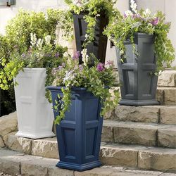 Devon Easy-Care Tall Planter - Red - Grandin Road