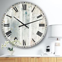 A Woodland Walk Into The Forest Vi Traditional Wall Clock by Designart in Beige