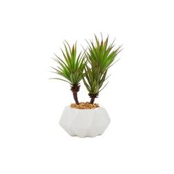 Juniper + Ivory 11 In. x 8 In. Contemporary Artificial foliage White Ceramic - 64082