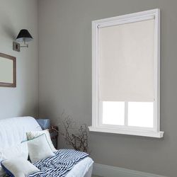 Wide Width Cut-to-Width Spring Vinyl Roller Shade by Whole Space Industries in Ivory (Size 55" W 64" L)