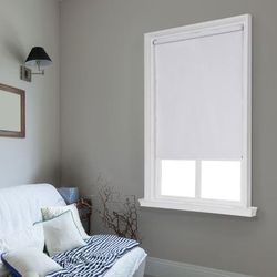 Wide Width Cut-to-Width Spring Vinyl Roller Shade by Whole Space Industries in White (Size 22" W 64" L)