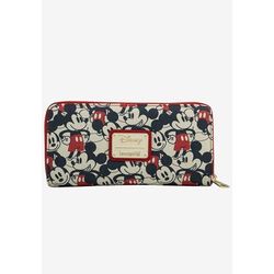 Plus Size Women's Loungefly x Disney Women's Mickey & Minnie Mouse Zip Around Wallet Navy by Disney in Multi